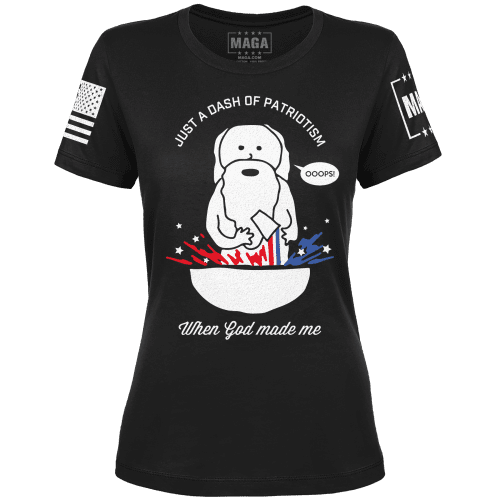 Black / XS Dash Of Patriotism Ladies Tee maga trump