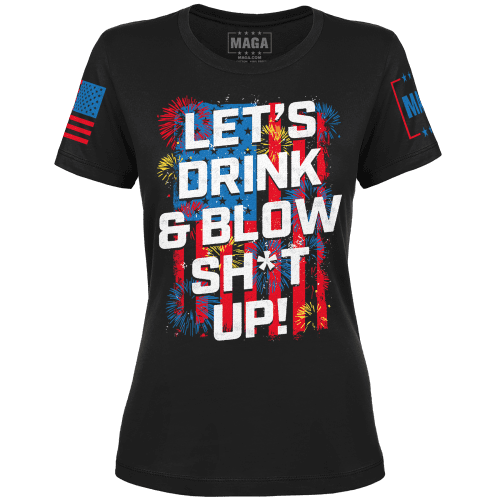 Black / XS Drink And Blow Ladies Tee maga trump