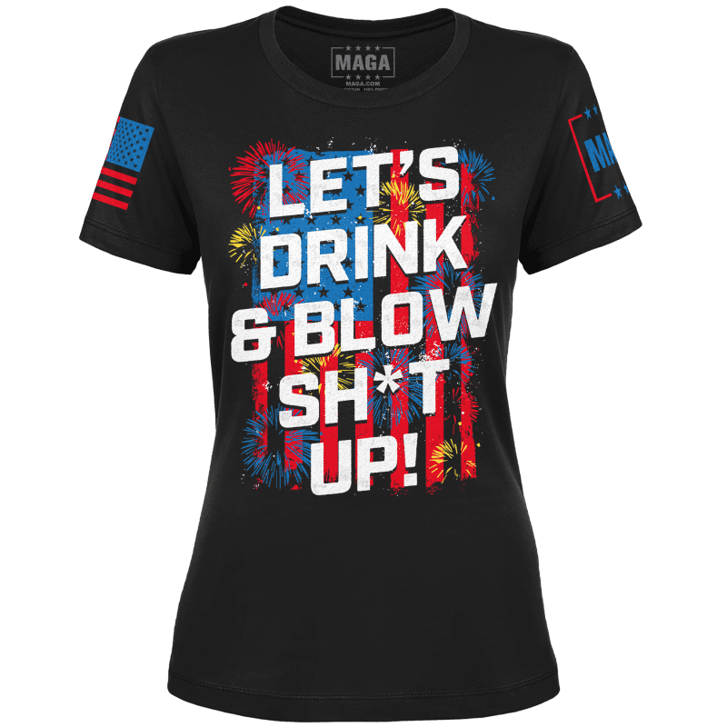 Black / XS Drink And Blow Ladies Tee maga trump