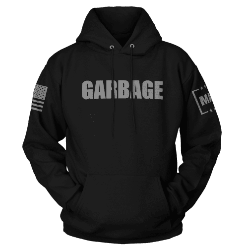 Black / XS Garbage Black Hoodie maga trump