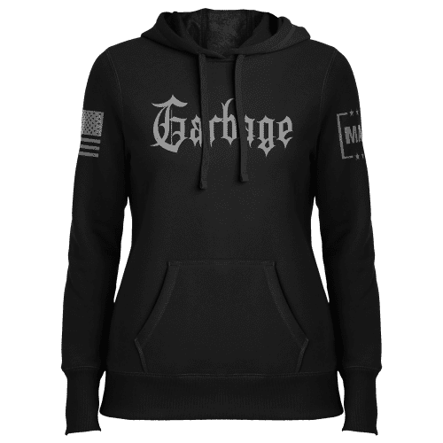 Black / XS Garbage Gothic Ladies Hoodie maga trump