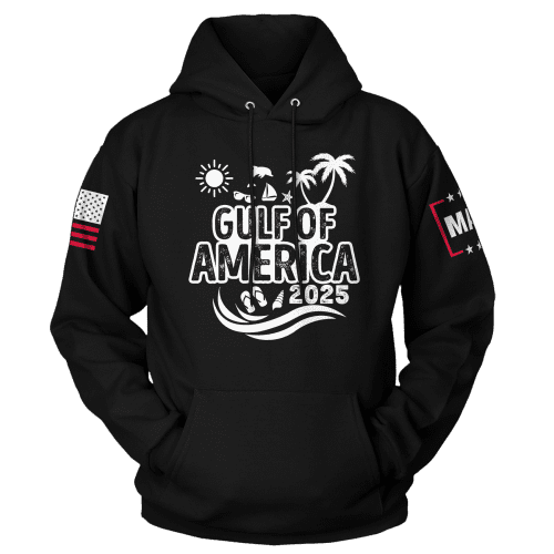 Black / XS Gulf of America 2025 v2 Hoodie maga trump