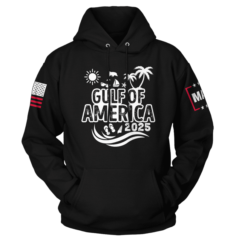 Black / XS Gulf of America 2025 v2 Hoodie maga trump