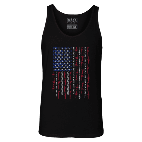 Black / XS Gun Flag Tank Top maga trump