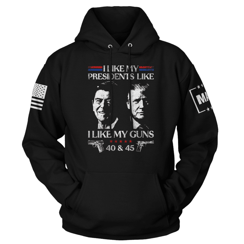 Black / XS I Like My Presidents Hoodie maga trump