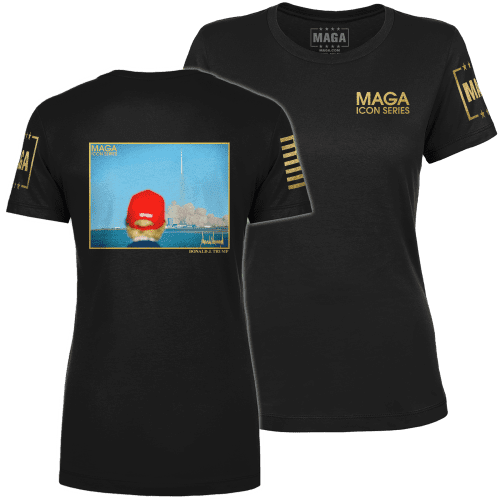 Black / XS Icon Series - Trump SpaceX Rocket Launch Ladies Tee maga trump