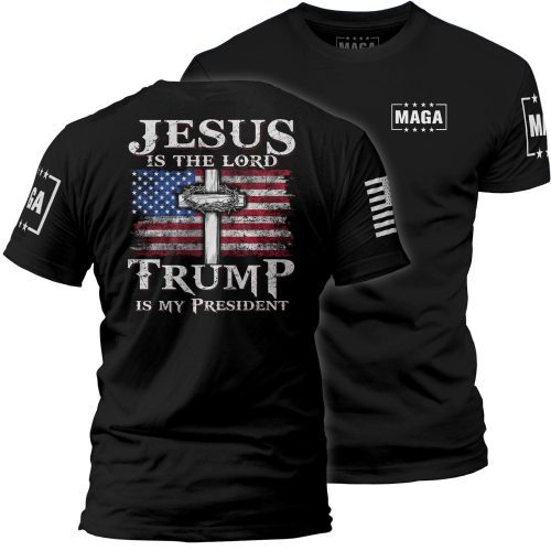 Black / XS Jesus is the Lord, Trump is My President maga trump