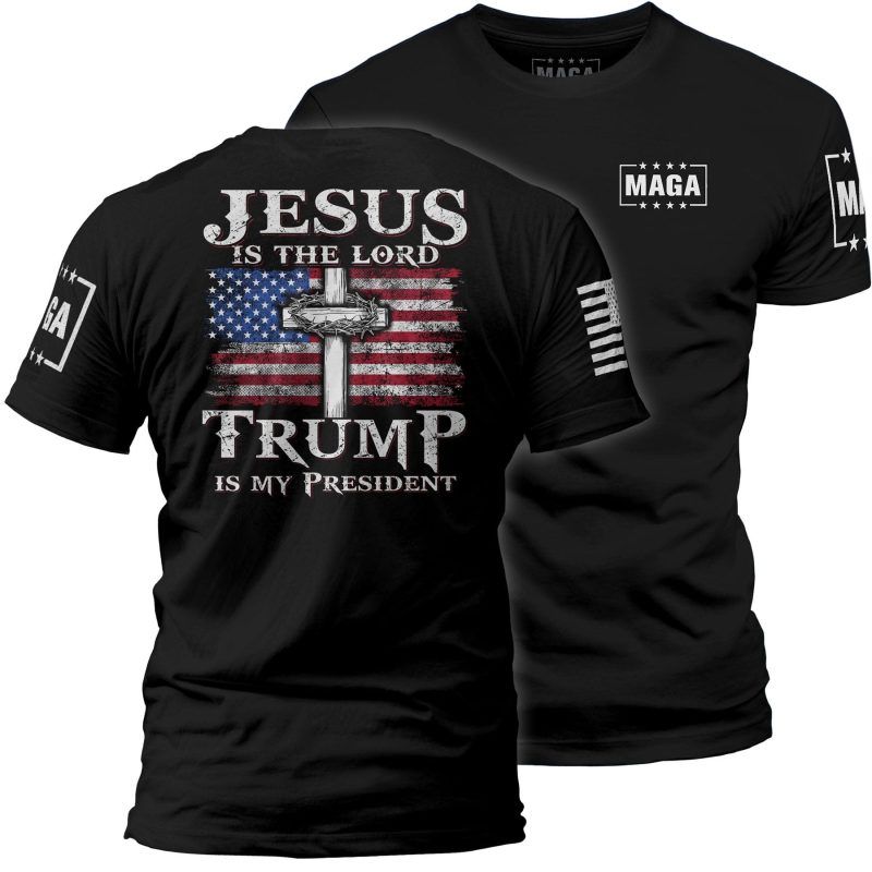 Black / XS Jesus is the Lord, Trump is My President maga trump