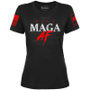 Black / XS MAGA AF Ladies Tee maga trump