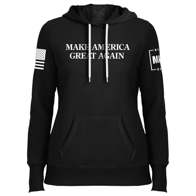 Black / XS "MAGA Hat" Ladies Hoodie maga trump