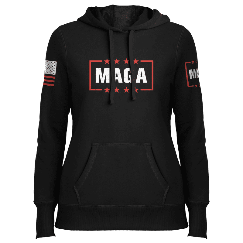 Black / XS MAGA Ladies Hoodie maga trump