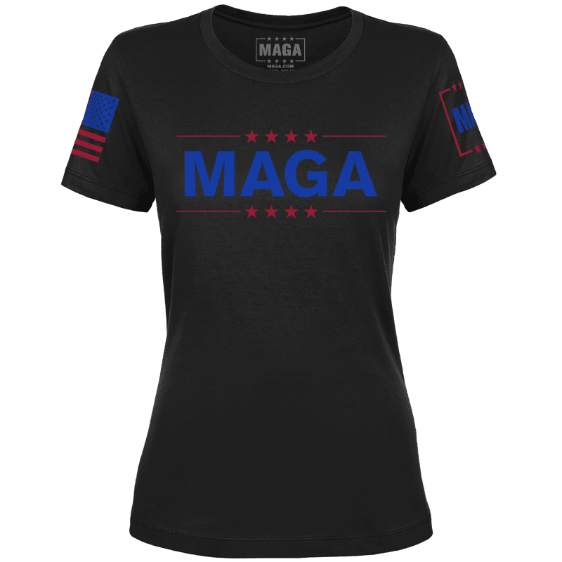 Black / XS MAGA Ladies Tee - Black maga trump