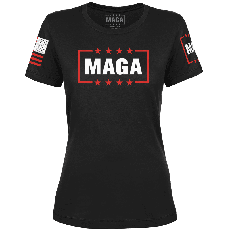 Black / XS MAGA Ladies Tee maga trump