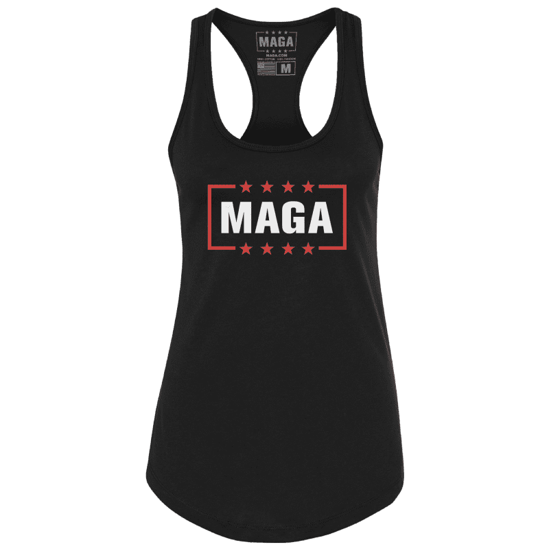 Black / XS MAGA Racerback Tank Top maga trump