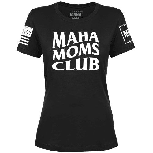 Black / XS MAHA MOMS CLUB Ladies Tee maga trump