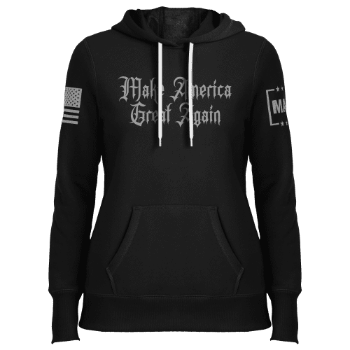 Black / XS Make America Great Again Dark Gothic Ladies Hoodie maga trump