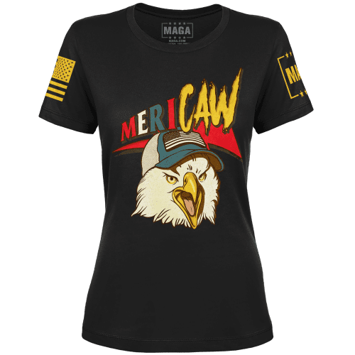 Black / XS Mericaw Ladies Tee maga trump