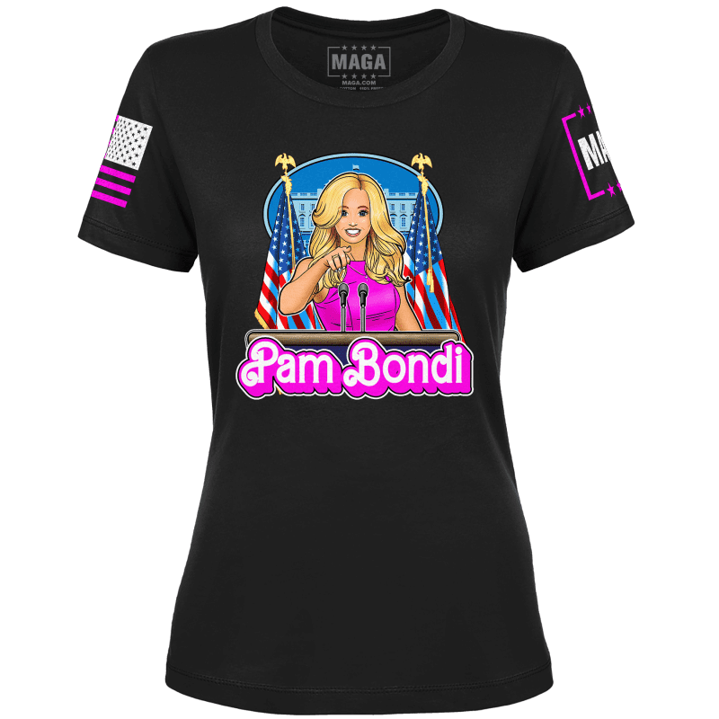 Black / XS Pam Bondi V1 Ladies Tee maga trump