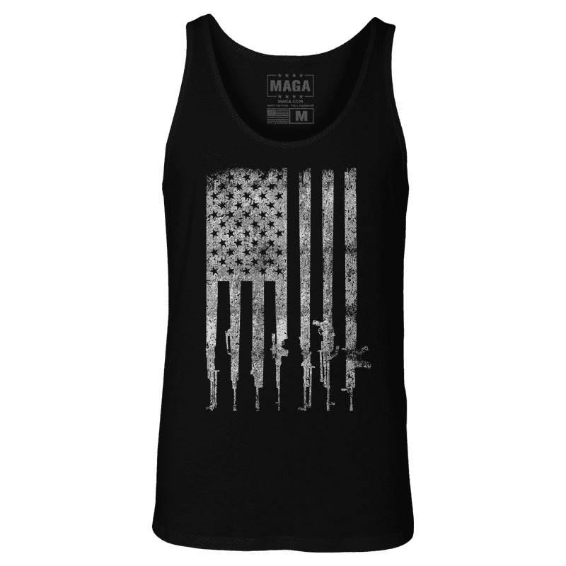 Black / XS Rifle Flag White Tank maga trump