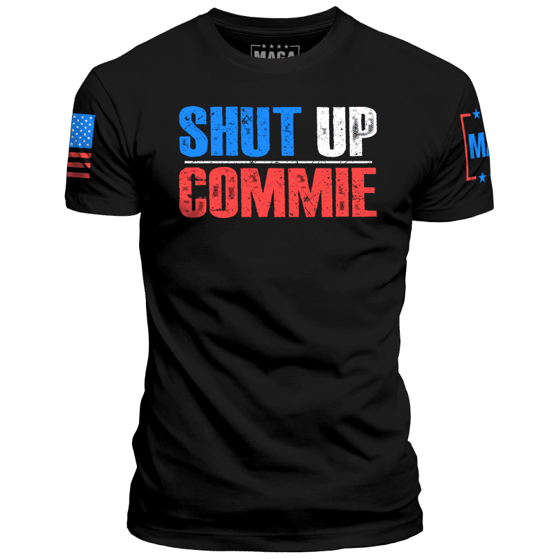 Black / XS Shut Up Commie maga trump