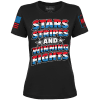 Black / XS Stars Stripes And Winning Fights Ladies Tee maga trump