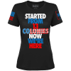 Black / XS Started From 13 Now We're Here Ladies Tee maga trump