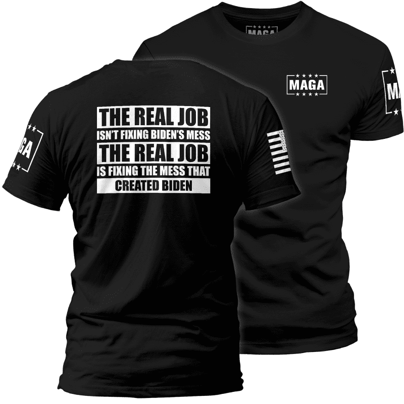 Black / XS The Real Job maga trump