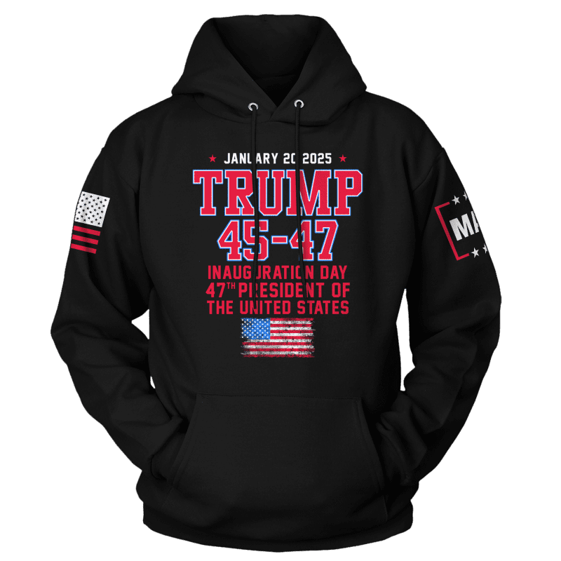 Black / XS TRUMP 45-47 Hoodie maga trump