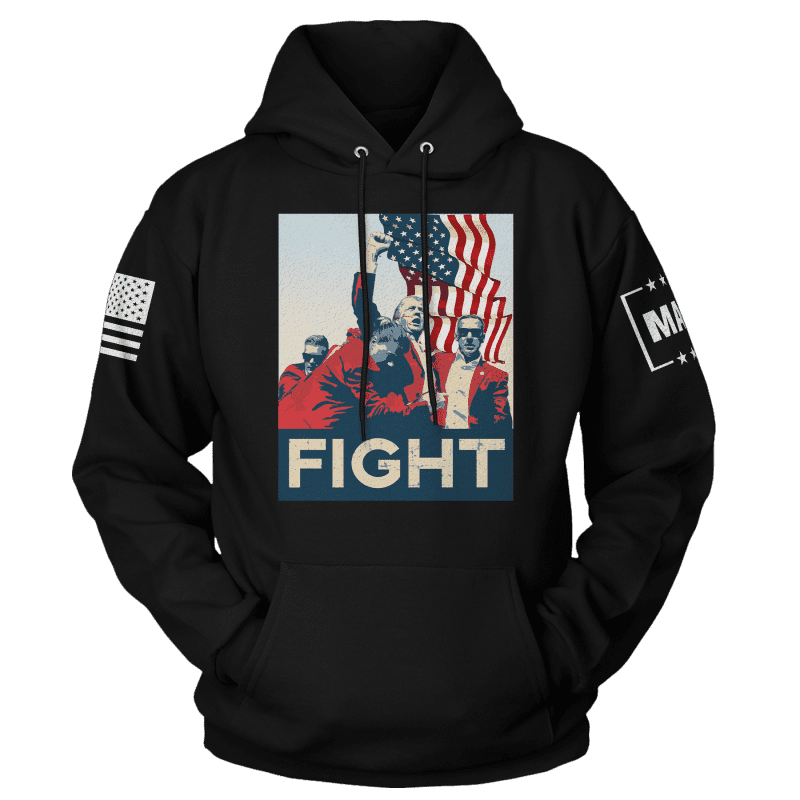 Black / XS Trump Fight Iconic Hoodie maga trump