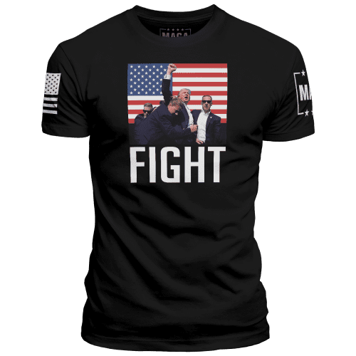 Black / XS Trump Fight Iconic - USA Flag maga trump