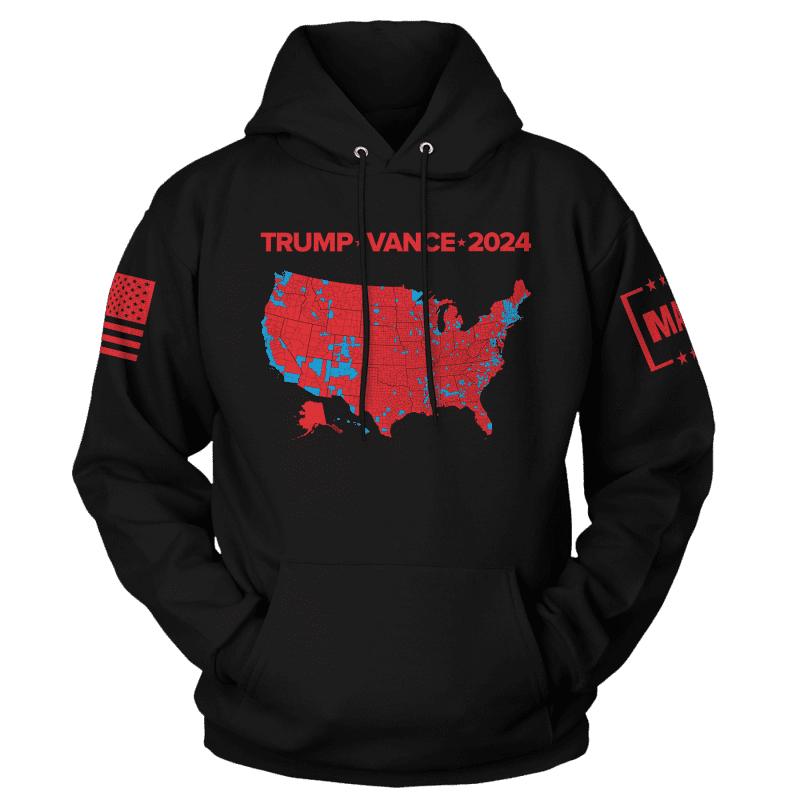 Black / XS Trump Vance 2024 Electoral Map Hoodie maga trump