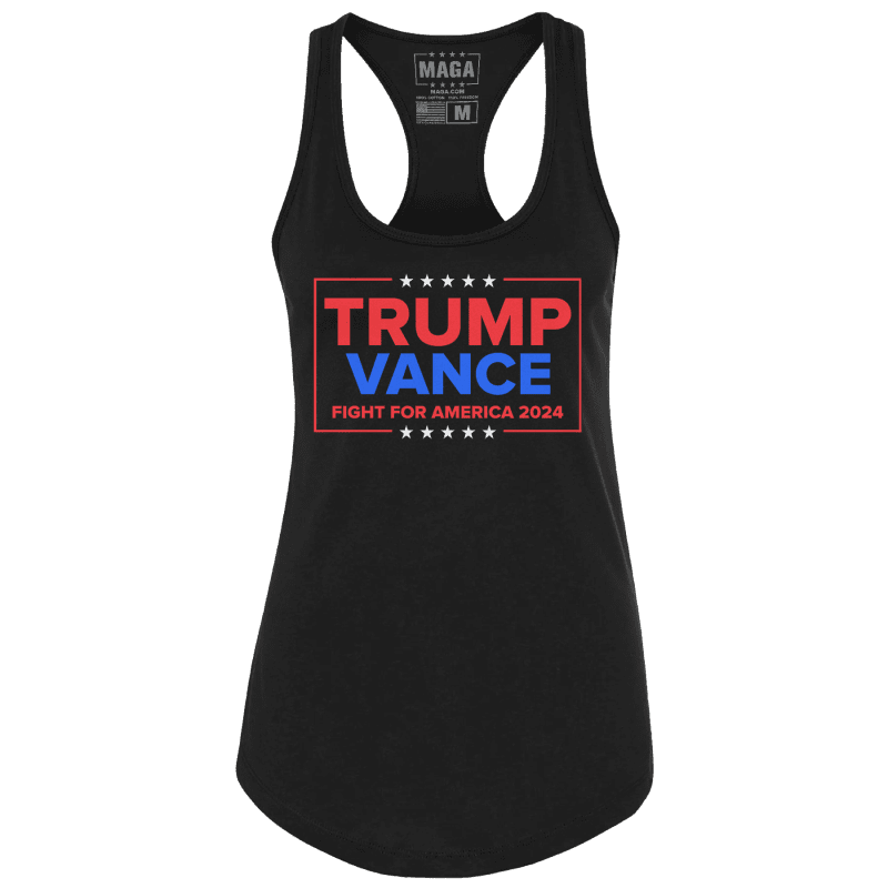 Black / XS Trump Vance - Fight Racerback Tank Top maga trump