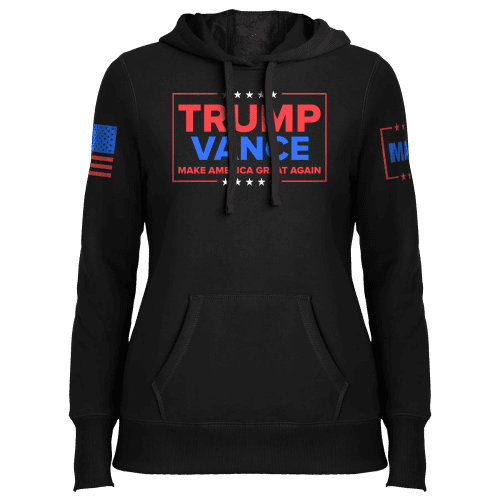 Black / XS Trump Vance - MAGA Ladies Hoodie maga trump