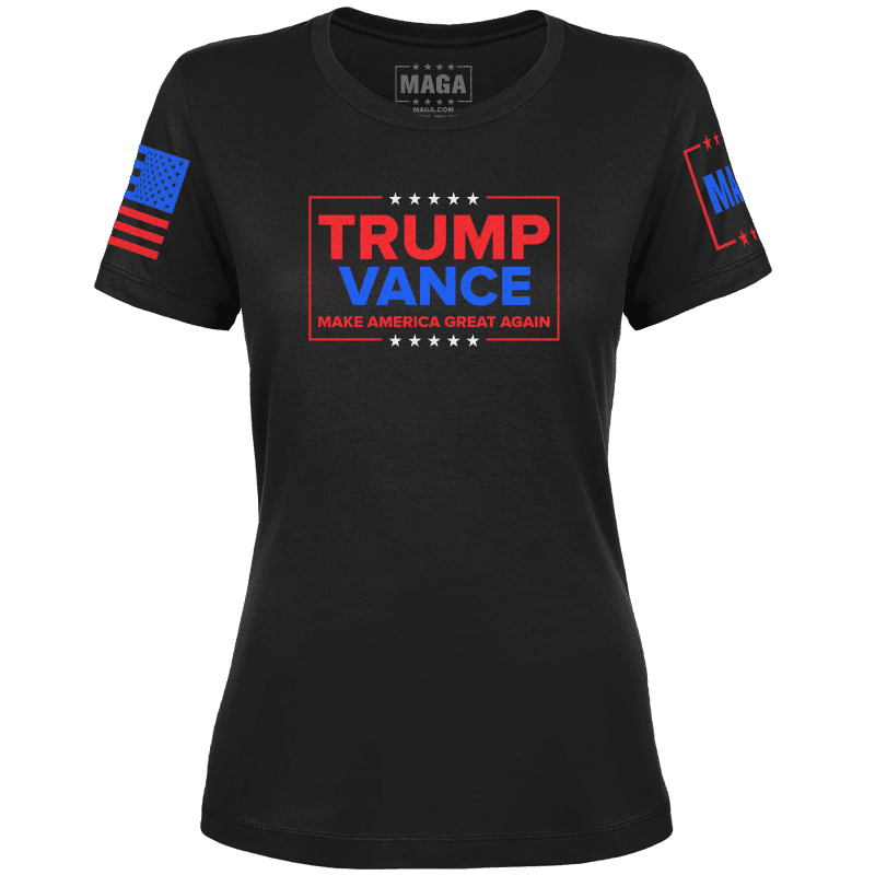 Black / XS Trump Vance - MAGA Ladies Tee maga trump