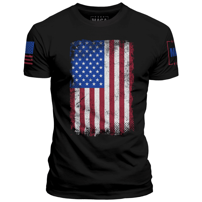 Black / XS Vertical Flag Distressed maga trump