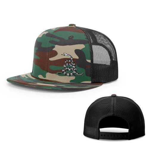 Camo/ Black / OS Don't Tread on Me Lower Left Flat Bill Hat maga trump