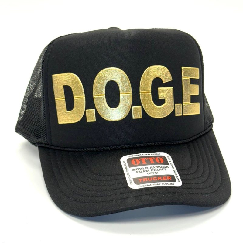 cap 5 panel high crown mesh back trucker hat black department of d o g e department of d o g e maga trump 37533929373873