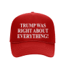 CAP 5 Panel High Crown Mesh Back Trucker Hat / Red TRUMP WAS RIGHT ABOUT EVERYTHING Hat maga trump