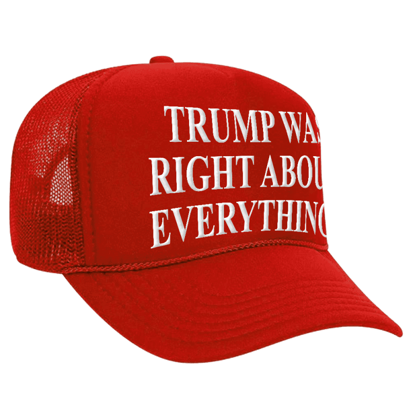 cap 5 panel high crown mesh back trucker hat red trump was right about everything hat trump was right about everything hat maga trump 37702860439729