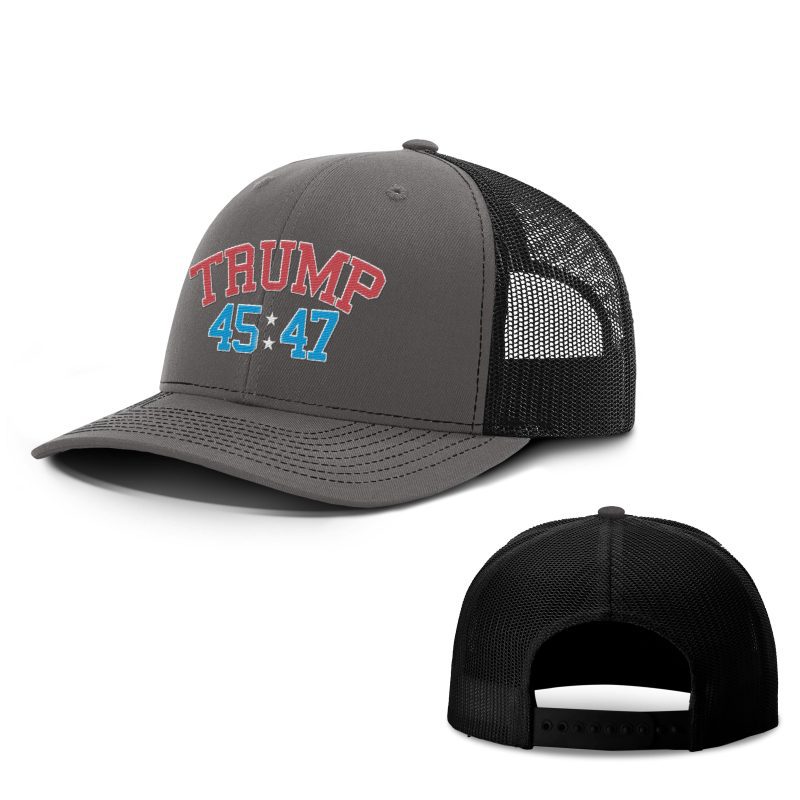 Charcoal/ Black / OS Trump 45 47 Trucker Hat maga trump