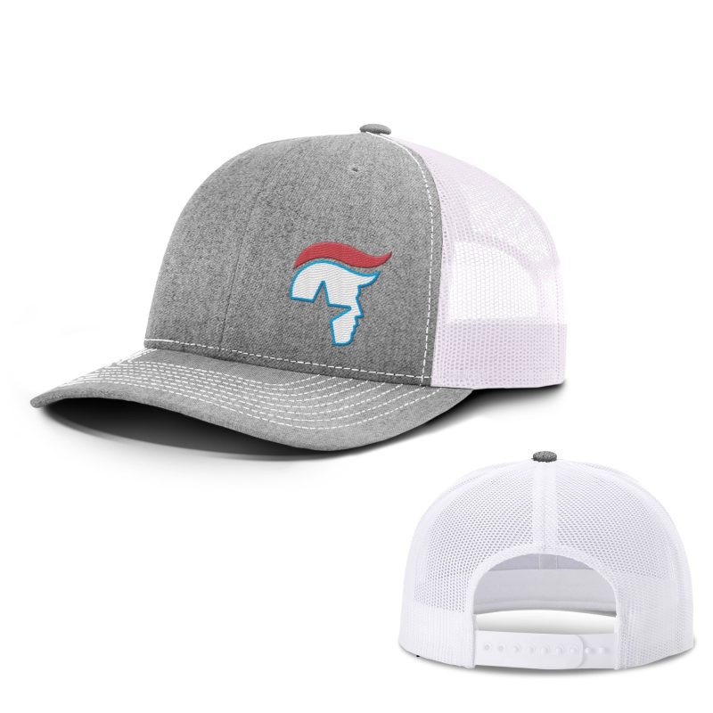 Heather Grey/ White / OS President Trump Trucker Hat maga trump