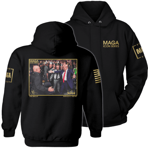 Hoodie / Black / XS Icon Series - Joe Rogan and Trump maga trump