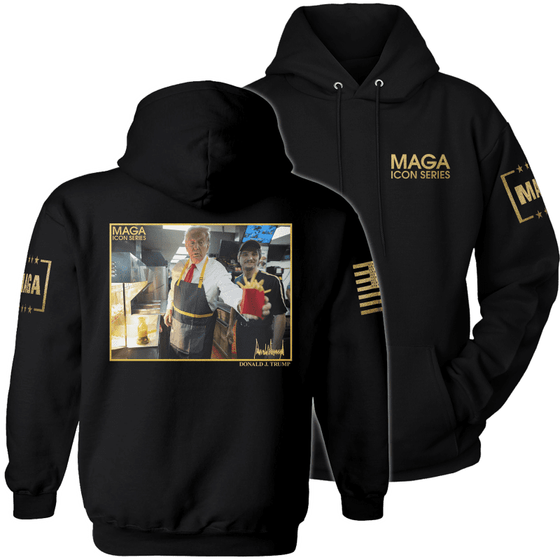 Hoodie / Black / XS Icon Series - Trump with Fries maga trump