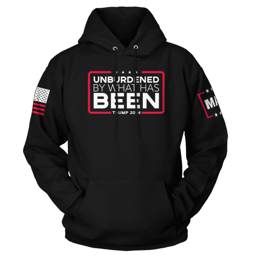 Hoodie / Black / XS Unburdened by What Has Been maga trump