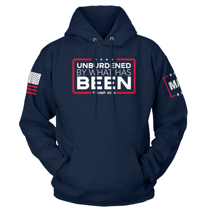 Hoodie / Midnight Navy / XS Unburdened by What Has Been maga trump