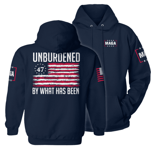 Hoodie / Navy / XS Unburdened by What Has Been 2 maga trump