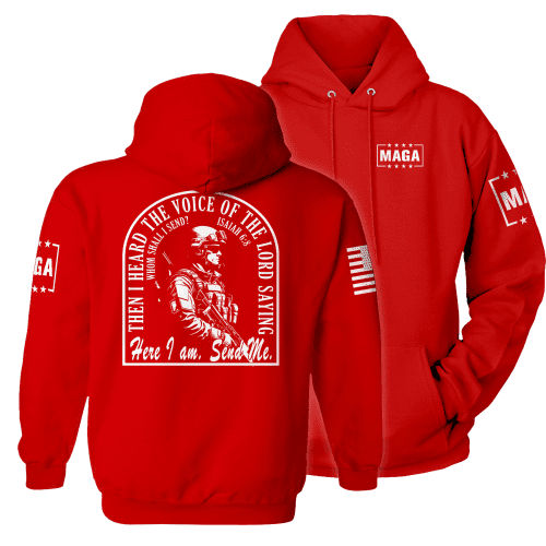 Hoodie / Red / XS Send Me maga trump