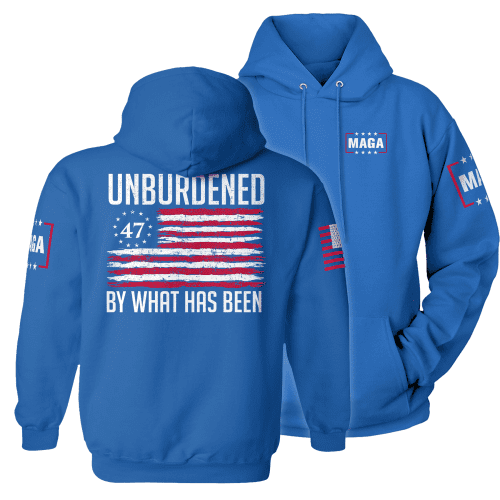 Hoodie / Royal / XS Unburdened by What Has Been 2 maga trump