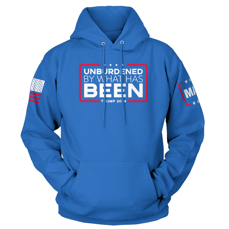 Hoodie / Royal / XS Unburdened by What Has Been maga trump