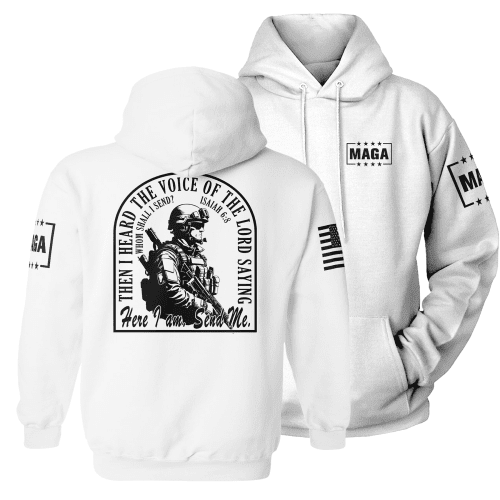 Hoodie / White / XS Send Me maga trump